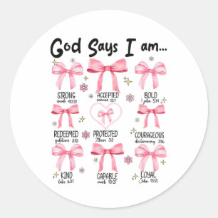 Adesivo Deus Diz Que Eu Sou Rosa Coquetel Christian Jesus 