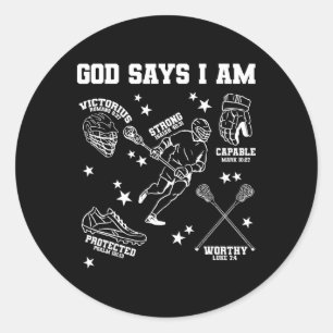 Adesivo Deus Diz Que Sou Lacrosse Homens Mulheres Cristão