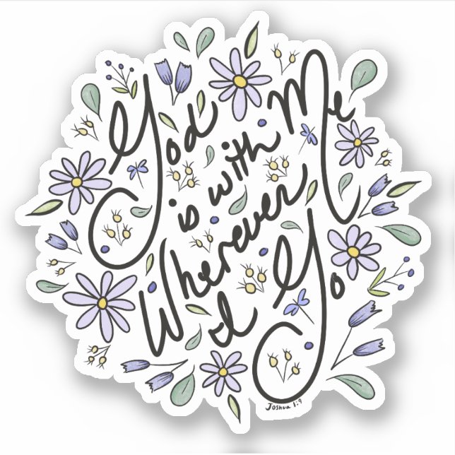 Adesivo Deus está comigo (Frente)