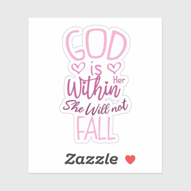 Adesivo Deus Está Dentro Dela, Ela Não Cairá (Folha)