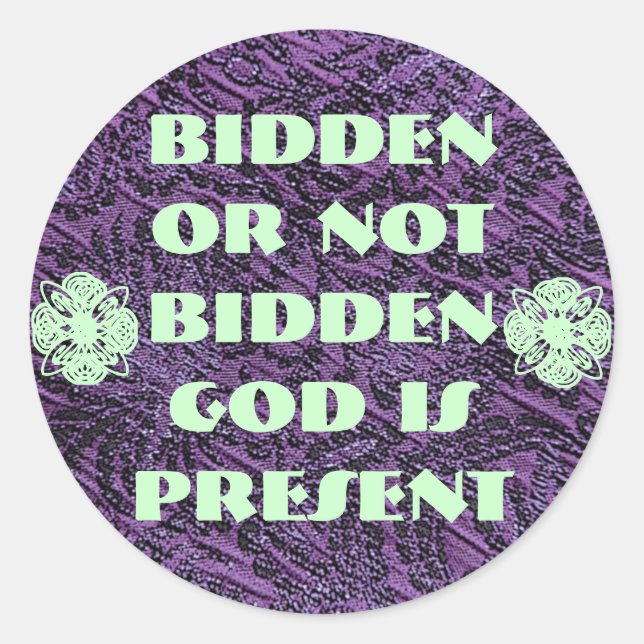 Adesivo Deus está presente. (Frente)