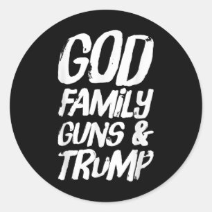 Adesivo Deus Família Armas &amp; Trump ganha eleição presi