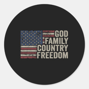 Adesivo Deus Família País Liberdade - 4 de Julho Bandeira