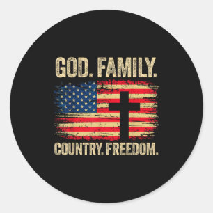 Adesivo Deus Família País Liberdade Bandeira Dos EUA Cruz