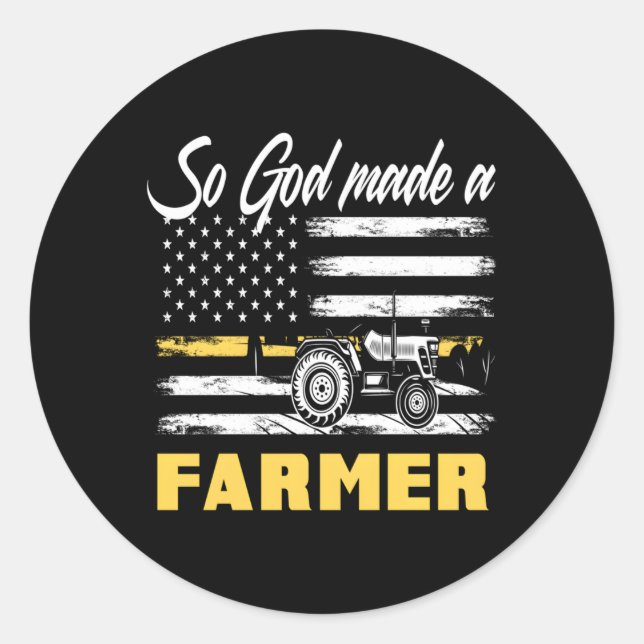 Adesivo Deus Fez Um Agricultor Americano De Bandeiras (Frente)