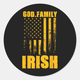 Adesivo Deus Irlandês de Notre Dame. Família. Bandeira Vin