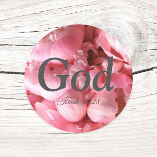 Adesivo Deus Isaiah 40:28 Verso Flores Rosa Elegante Class