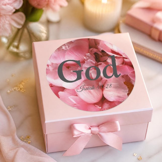 Adesivo Deus Isaías 40:28 Verso Flor de Rosa Elegante Clás (Criador carregado)