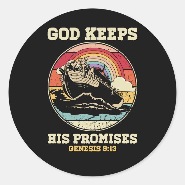 Adesivo Deus Mantém Suas Promessas Gênesis 9 13 Rainbow No (Frente)