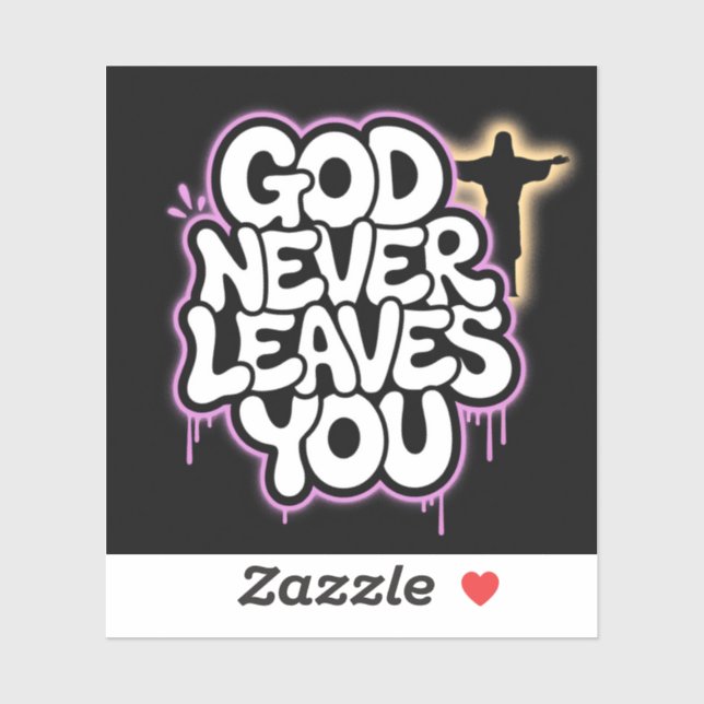 Adesivo Deus nunca te deixa - Black Edition (Folha)