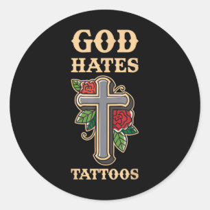 Adesivo Deus Odeia Tatuagens