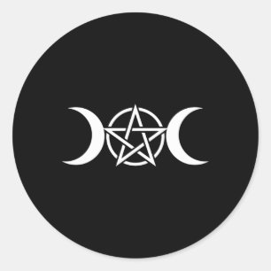 Adesivo Deusa da Lua Tripla Pentágono Pagan Wiccan Occult