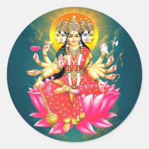 Adesivo Deusa Gayatri Devi no Lotus Hindu Deity