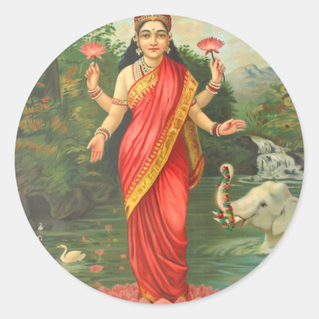 Adesivo Deusa Lakshmi - Raja Ravi Varma (Frente)