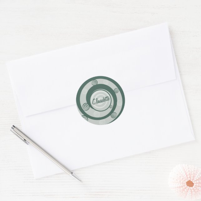Adesivo Deusa Pagã Espiral Verde Personalizado (Envelope)