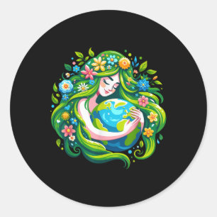 Adesivo Deusa Verde Dia da Terra Salva Nossa Mulher Planet