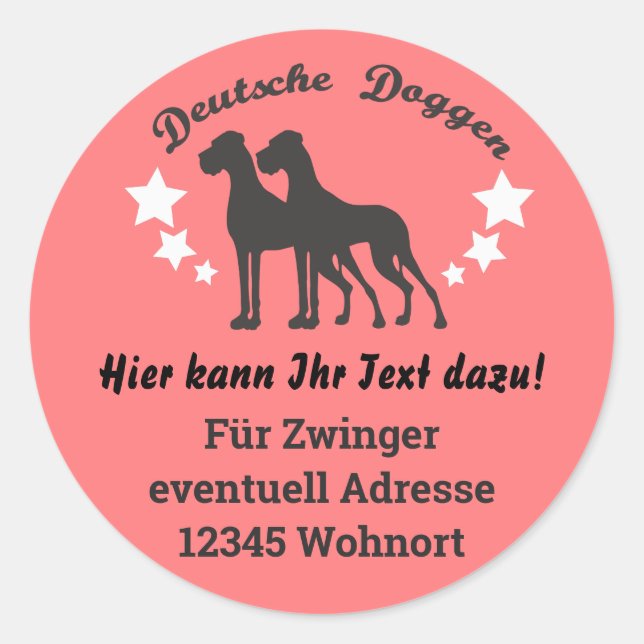 Adesivo Deutsche Doggen Sticker Alemão (Frente)