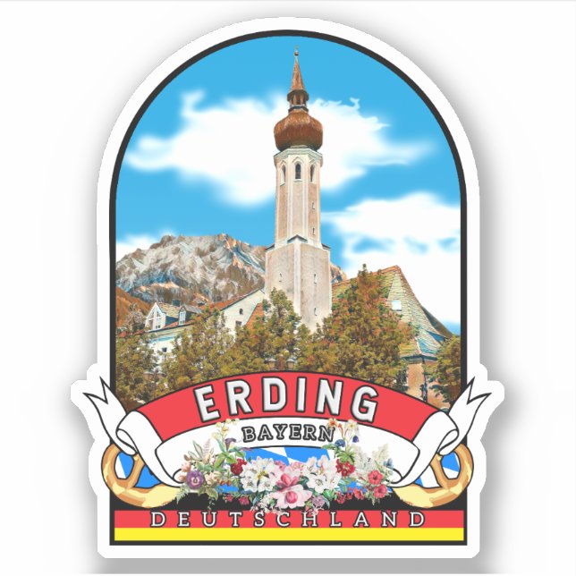 Adesivo Deutschland Erding Vintage souvenir (Frente)