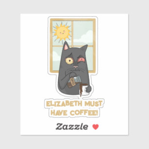 Adesivo Deve Ter Um Coffee Unhinginging Cat Clanando Java
