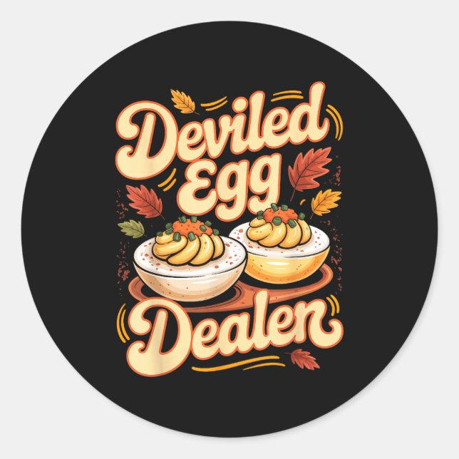 Adesivo Deviled Egg Er Funny Retro Thanksgiving Food Quote (Frente)