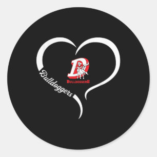 Adesivo Dewey Bulldoggers Logotipo Half Heart Slogan Hs