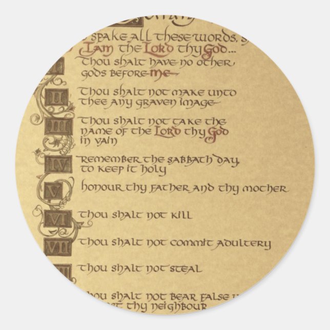 Adesivo dez mandamentos (Frente)