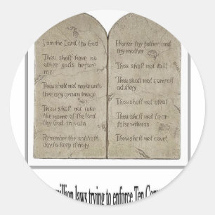 Adesivo Dez mandamentos com citações