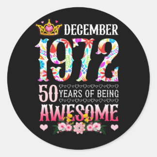 Adesivo Dezembro de 1972 50º aniversário 50 anos