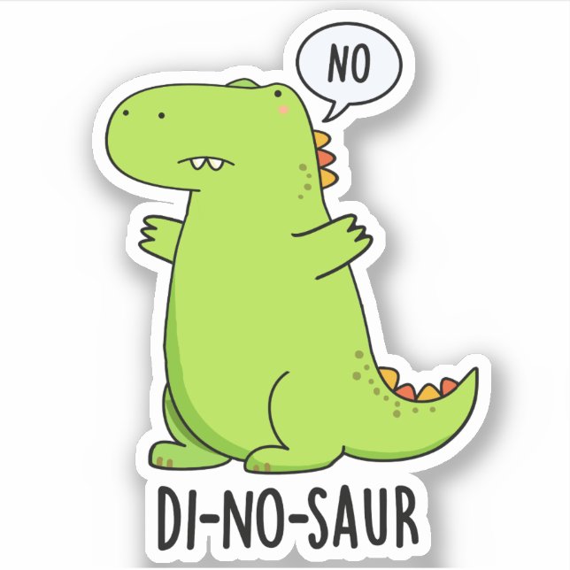 Adesivo Di-no-sauro Piadas engraçadas de dinossauros  (Frente)
