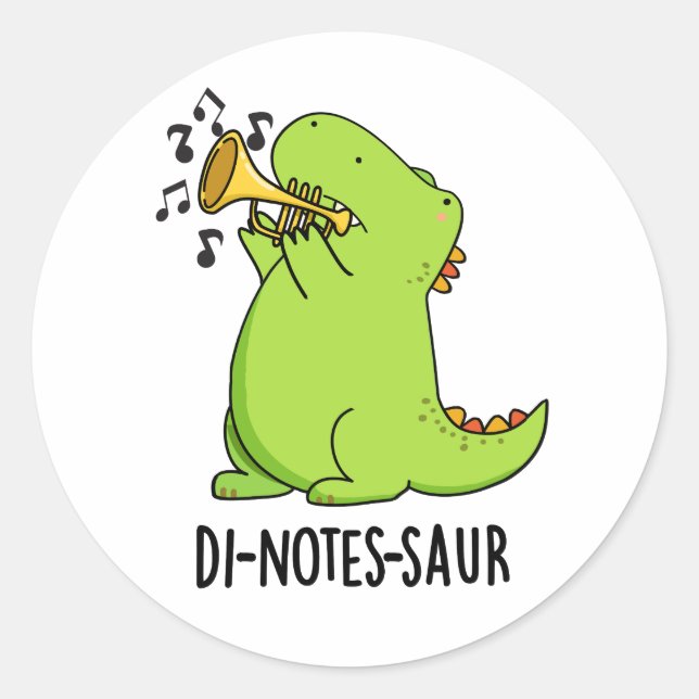 Adesivo Di-notes-saur Piada de Dinossauro Engraçado (Frente)