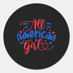 Adesivo Dia 4 de julho Dia da Independência de Meninas Ame