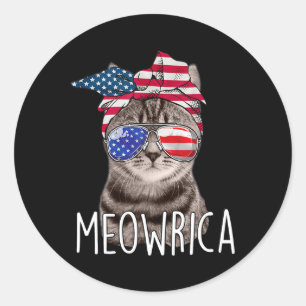 Adesivo Dia 4 de julho Dia da Independência Meowrica