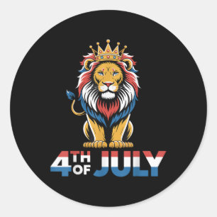 Adesivo Dia 4 de julho Lion American Flag Independence Day