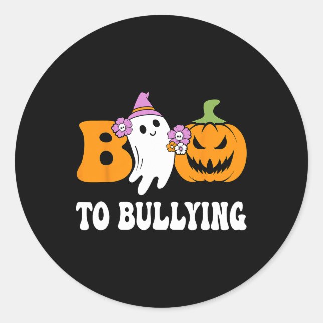 Adesivo Dia Boo à Consciência Fantasma Pumpkin Laranja (Frente)