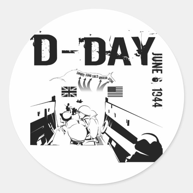 Adesivo DIA-D 6 de junho de 1944 (Frente)