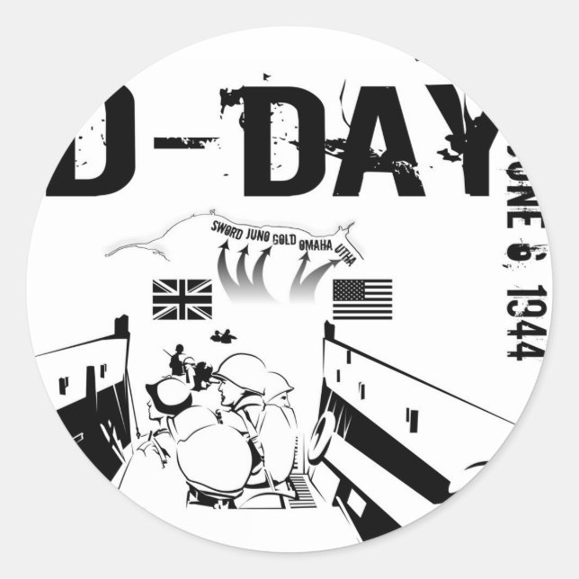 Adesivo DIA D 6 de junho de 1944 (Frente)