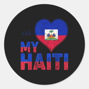 Adesivo Dia da Bandeira Haitiana Amor Haiti Coração Raízes