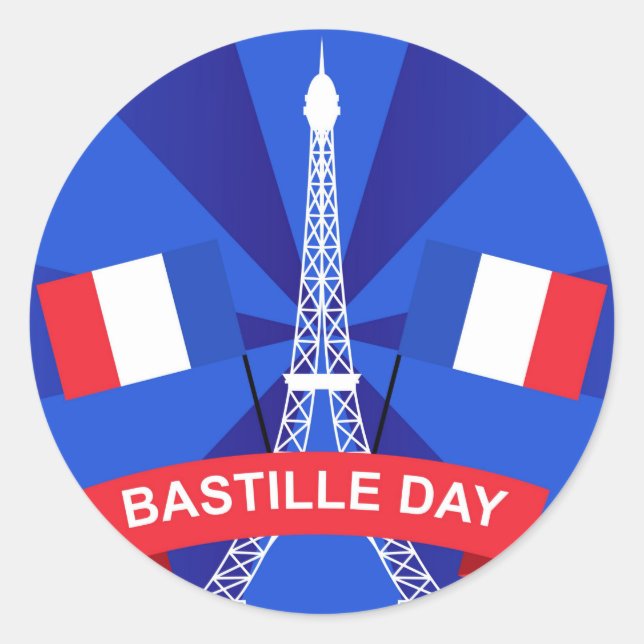 Adesivo Dia da Bastilha 14 julho Dia Nacional da França (Frente)