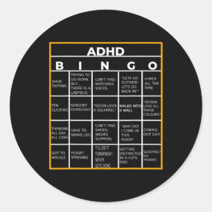Adesivo Dia da Consciência da Saúde Mental Adhd Bingo - Pr