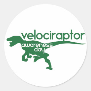 Adesivo Dia da Consciência do Velociraptor