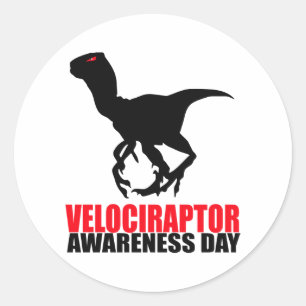 Adesivo Dia da Consciência do Velociraptor