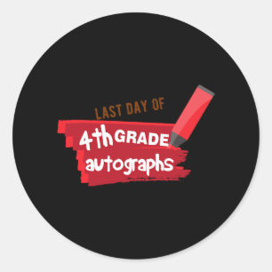 Adesivo Dia da Escola Autografo Elementar Estudo do 4º Gra