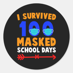 Adesivo Dia Da Escola Eu Sobrevivi A 100 Dias De Escola Ma