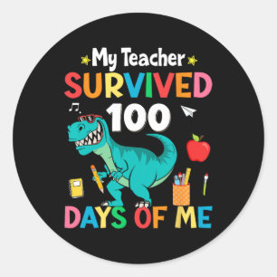 Adesivo Dia Da Escola Meu Professor Sobreviveu A 100 Dias