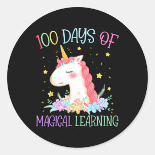 Adesivo Dia Da Escola Unicórnio 100 Dias Gi De Aprendizado
