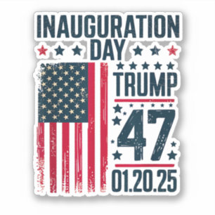 Adesivo Dia da Inauguração 47 Presidente Donald Trump 2025