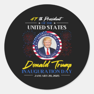 Adesivo Dia da Inauguração do 47.º Presidente Donald Trump