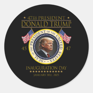Adesivo Dia da Inauguração do Presidente Donald Trump 2025