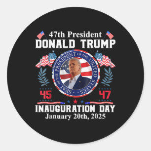 Adesivo Dia da Inauguração do Trump - Uni Adultos, Preto,
