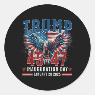 Adesivo Dia da Inauguração do Trump, Uni-adultos, Preto, P